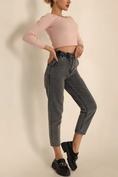 Beli Lastikli Mom Bayan Kot Pantolon 227098