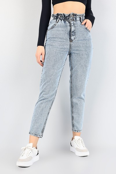 Beli Lastikli Mom Bayan Kot Pantolon 88609