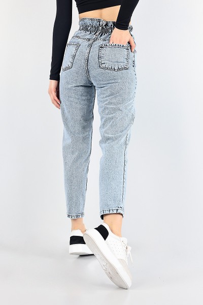 Beli Lastikli Mom Bayan Kot Pantolon 88609