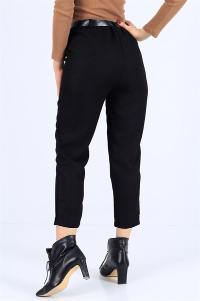 Beli Lastikli Siyah Pantolon 25250B