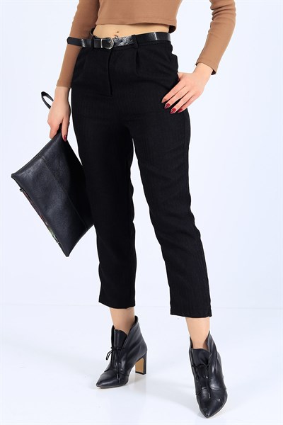 Beli Lastikli Siyah Pantolon 25250B