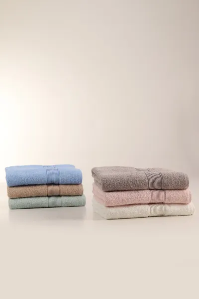 Bella Home 90x150 Cm Jakarlı Saraylı Desen 6'lı Banyo Havlusu Seti 434681
