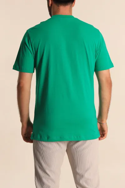 Benetton Yeşili Relaxed Fit Basic Erkek Tişört 279896