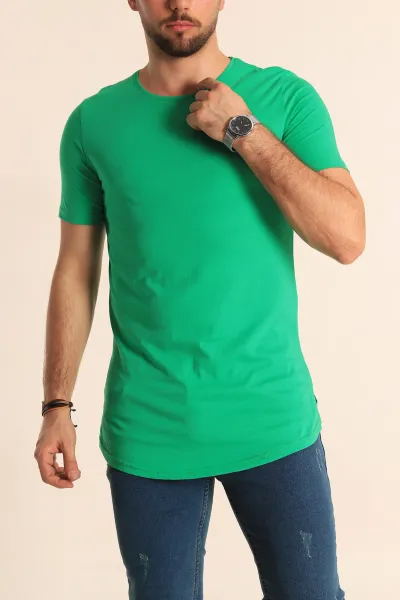 Benetton Yeşili Sırt Dikişli Erkek Tişört 215852