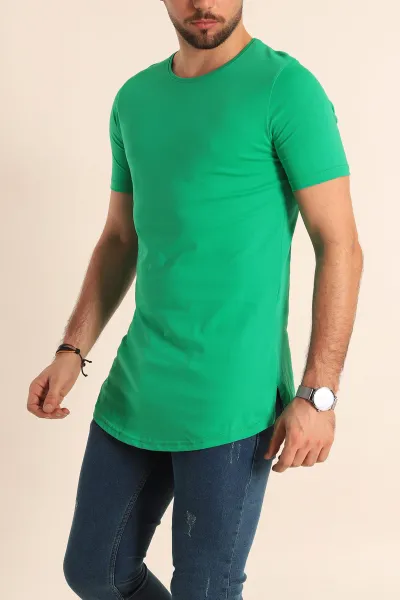 Benetton Yeşili Sırt Dikişli Erkek Tişört 215852