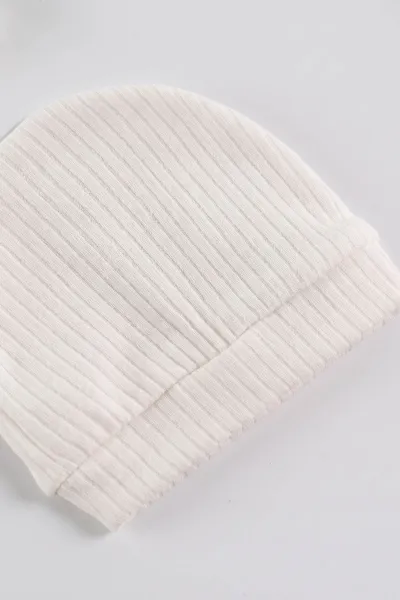 Beyaz (0-3 Ay) Raporlu Penye Kutulu Unisex 5'li Hastane Çıkış Seti 476629