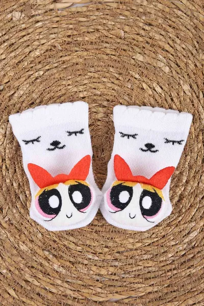 Beyaz (0-6 Ay)Oyuncaklı   Kız Bebek  Çorap 437620