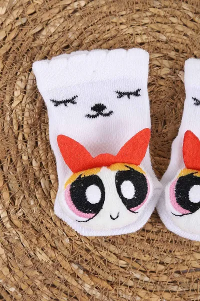 Beyaz (0-6 Ay)Oyuncaklı   Kız Bebek  Çorap 437620