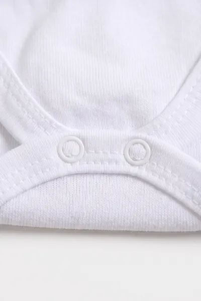 Beyaz (0-9 Ay) Düz Kısa Kol Bebek Çıtçıtlı Badi 482346