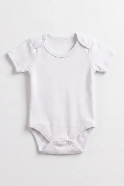 Beyaz (1-3 Yaş) Düz   Kısa Kol  Bebek & Çocuk Çıtçıtlı Badi 480400