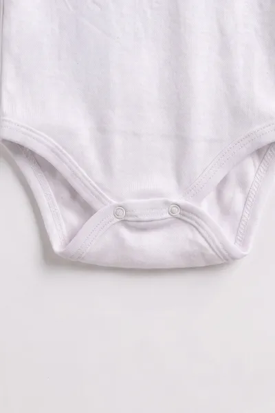 Beyaz (1-3 Yaş) Düz   Kısa Kol  Bebek & Çocuk Çıtçıtlı Badi 480400