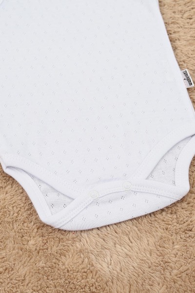 Beyaz (1-3 Yaş) Jakarlı İp Askılı Bebe Badi 158713