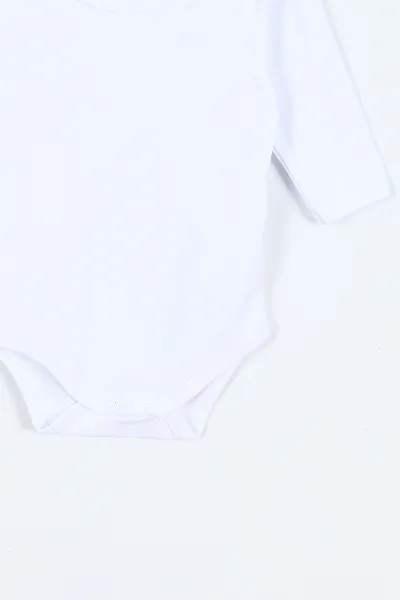 Beyaz (1-3 Yaş ) Uzun Kol Düz Bebek&Çocuk Çıtçıtlı Badi 403651