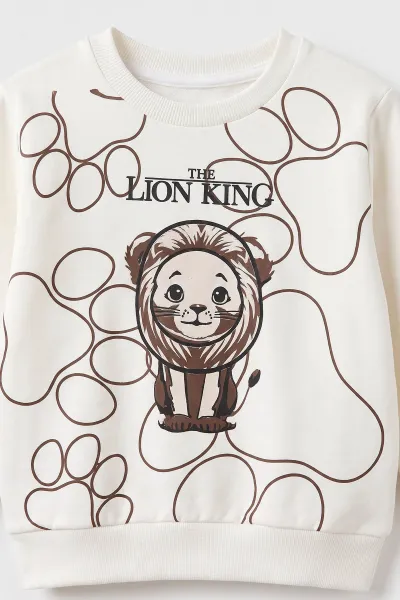 Beyaz (1-4 Yaş) Lion King Baskılı 2 İp Erkek Çocuk&Bebek Mevsimlik Takım 495094