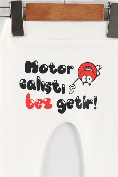 Beyaz (1-9 Ay) Şakacı Yazılar Baskılı Manşetli Unısex Bebek Tek Alt 465693