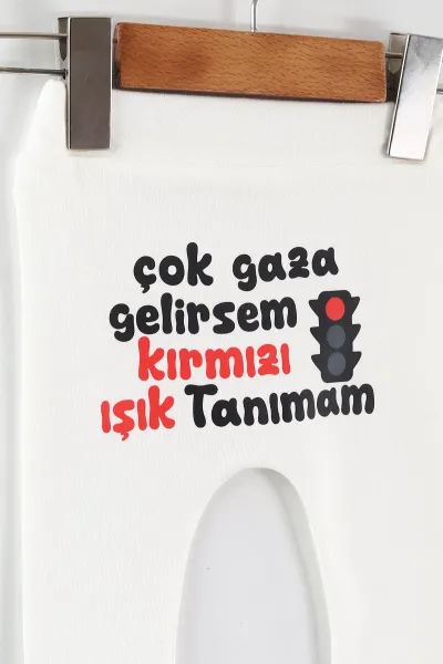 Beyaz (1-9 Ay) Şakacı Yazılar Baskılı Manşetli Unısex Bebek Tek Alt 465694