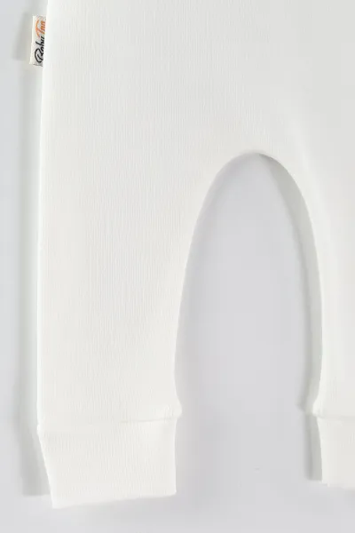 Beyaz (1-9 Ay)Şakacı Yazılar Baskılı Manşetli Unısex Bebek Tek Alt 452187