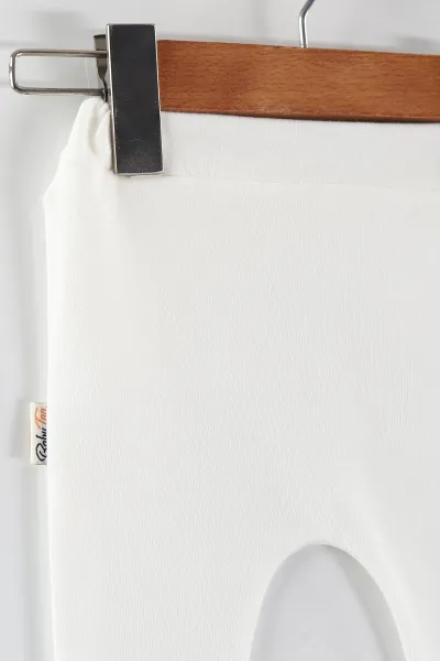 Beyaz (1-9 Ay)Şakacı Yazılar Baskılı Manşetli Unısex Bebek Tek Alt 452187