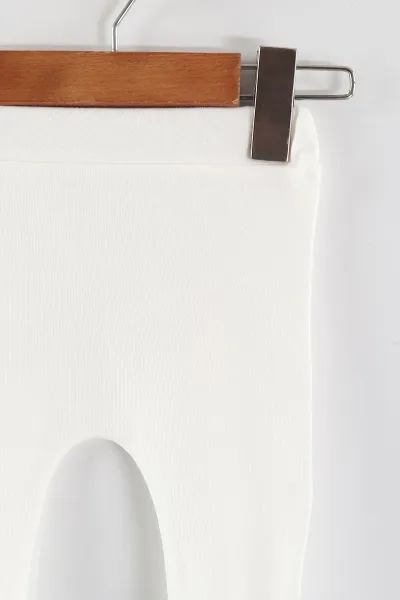 Beyaz (1-9 Ay)Şakacı Yazılar Baskılı Unısex Bebek Patikli Tek Alt 452194