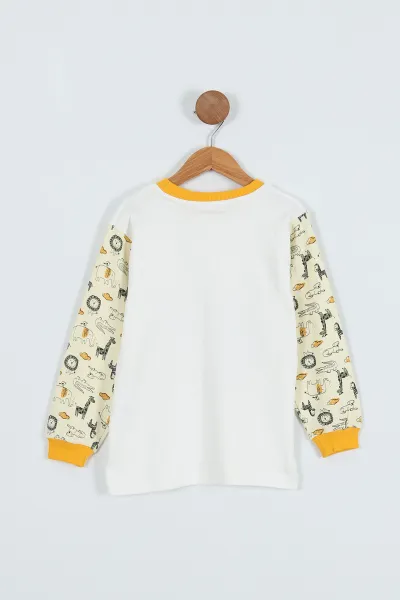 Beyaz (1-9 Yaş) Baskılı Kız Çocuk Sweat 275796