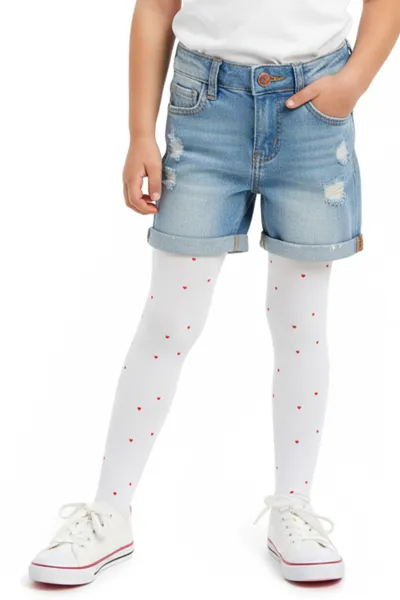 Beyaz 10 Penti  Pretty  Red Heart 30 Den Kız Çocuk Külotlu Çorap 421690