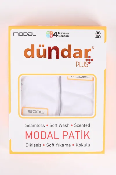 Beyaz 12'li Dört Mevsim Kadın Modal Soket Patik Çorap (36-40) 465562