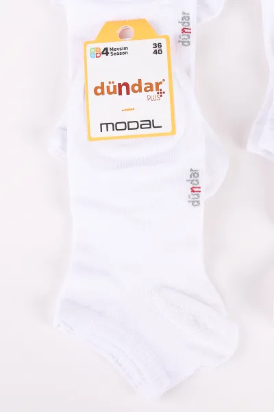 Beyaz 12'li Dört Mevsim Kadın Modal Soket Patik Çorap (36-40) 465562
