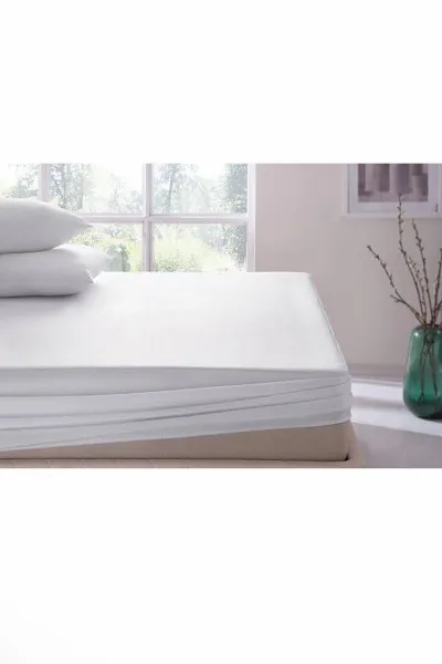 Beyaz 140X200 Cm Evnur Çift Kişilik Sıvı Geçirmez Fitted Yatak Alezi 422506