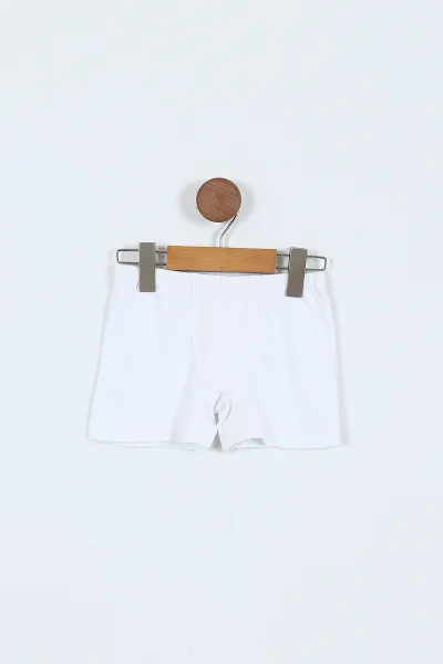 Beyaz (2-10 Yaş)Likralı Erkek Çocuk Boxer Külot 404055