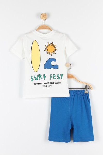 Beyaz (2-5 Yaş) Surf Fest Baskılı Erkek Çocuk Takım 170530