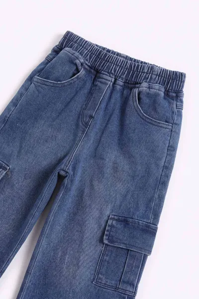 Beyaz (2-7 Yaş) Batik Desenli Love Baskılı  Kot Pantolonlu   Kız Çocuk 2'li Takım 499605