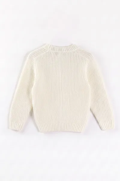 Beyaz (2-8 Yaş) Düğmeli Erkek Çocuk Selanik Hırka 474259