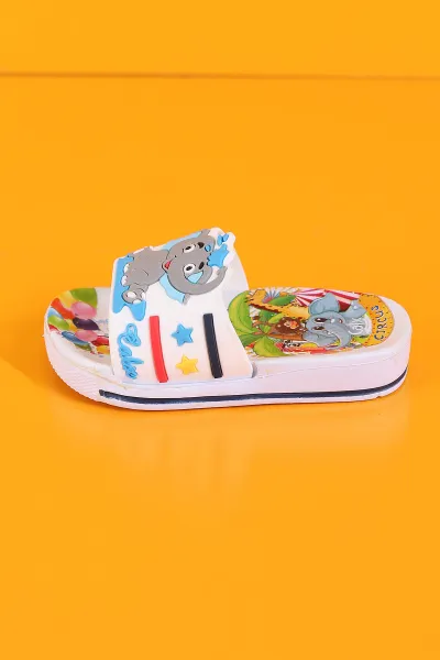 Beyaz (21-24) Kabartmalı Taban Şeritli Bebek Terlik 281661