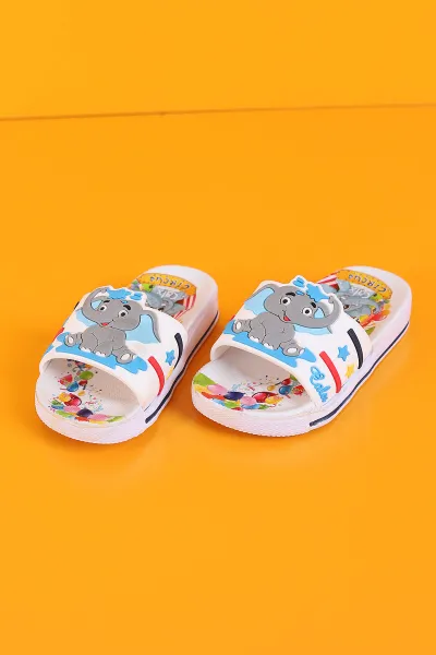 Beyaz (21-24) Kabartmalı Taban Şeritli Bebek Terlik 281661
