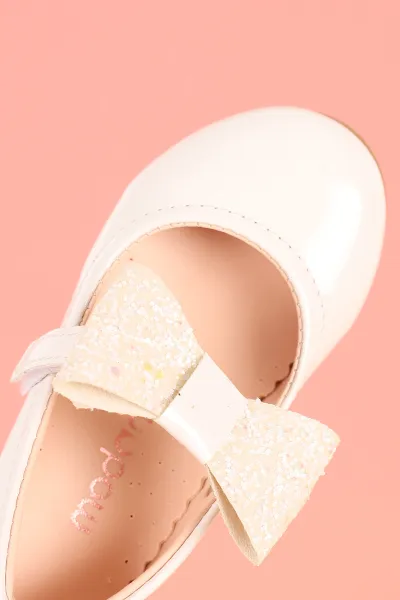 Beyaz (21-30) Fiyonklu Rugan Kız Bebek &Çocuk Babet 336360