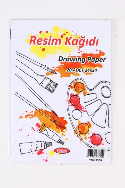 Beyaz 24x34 Cm Tokaç 20 li Paket Resim Kağıdı 482013