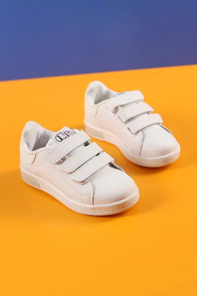 Beyaz (26-30 Patik) Cırtlı Işklı Çocuk Spor Ayakkabı 271598