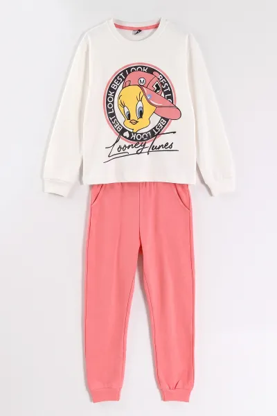 beyaz-3-11-yas-karakter-baskili-ribana-kumas-kiz-cocuk-pijama-takimi-477104