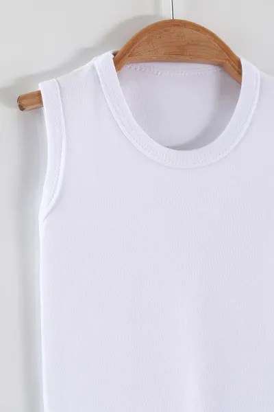 Beyaz ( 3-12 Ay) Sıfır Kol Düz Bebek&Çocuk Çıtçıtlı Badi 467341