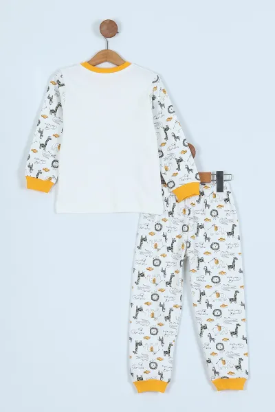 Beyaz (3-7 Yaş) Baskılı Erkek Çocuk Pijama Takım 240577