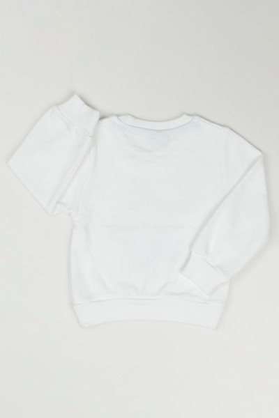 Beyaz (3-7 Yaş) Yıldız Baskılı Kız Çocuk Sweatshirt 84766