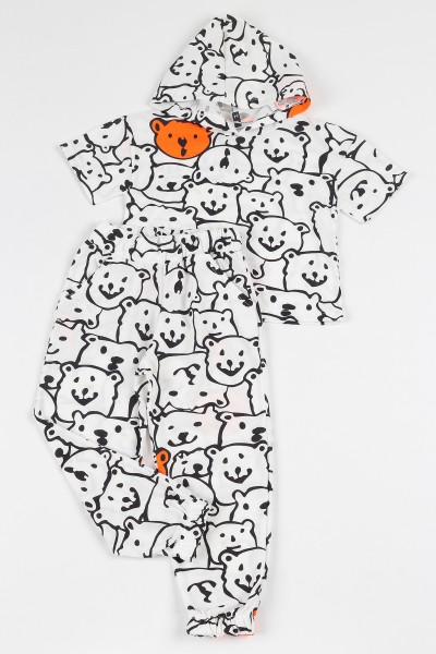 beyaz-3-8-yas-kapusonlu-karakter-baskili-kiz-cocuk-pijama-takimi-112673