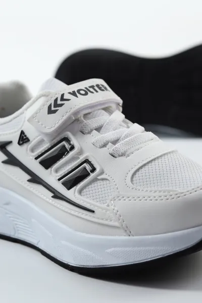 Beyaz ( 31 - 35 ) Cırt Bantlı Bağcıklı Erkek Çocuk Spor Ayakkabı 488715