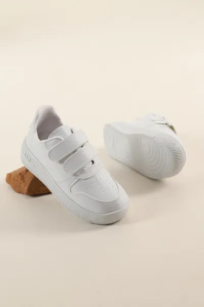 Beyaz (31-35 Filet) Çift Cırtlı Cilt Çocuk Spor Ayakkabı 269666