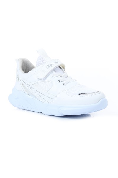 Beyaz (31-35 Filet) Cırtlı Lastikli Sport Baskılı Kız  Çocuk Spor Ayakkabı 169064