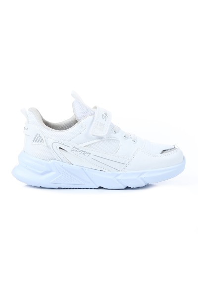 Beyaz (31-35 Filet) Cırtlı Lastikli Sport Baskılı Kız  Çocuk Spor Ayakkabı 169064