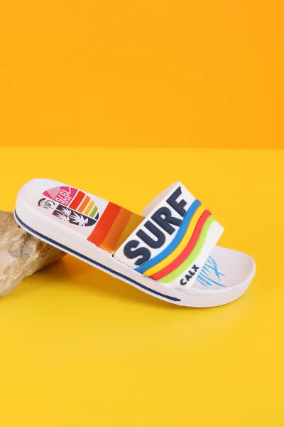 Beyaz (31-35 Filet) Surf Güneş Motifli Erkek Çocuk Terlik 189552