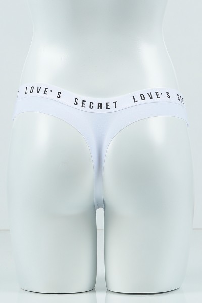 Beyaz 3908 Tanga Pamuk Lazer Bel Spor Lastikli Külot 99848