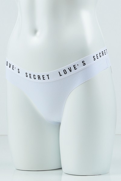 Beyaz 3908 Tanga Pamuk Lazer Bel Spor Lastikli Külot 99848