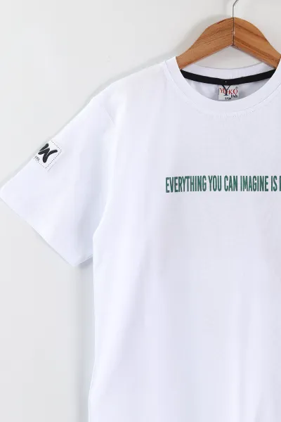 Beyaz (4-12 Yaş) Everything  Baskılı Süprem Erkek Çocuk Tişört 442895